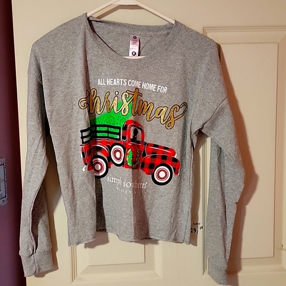 Womens small simply southern all hearts come home for Christmas long sleeve crop - Picture 1 of 4